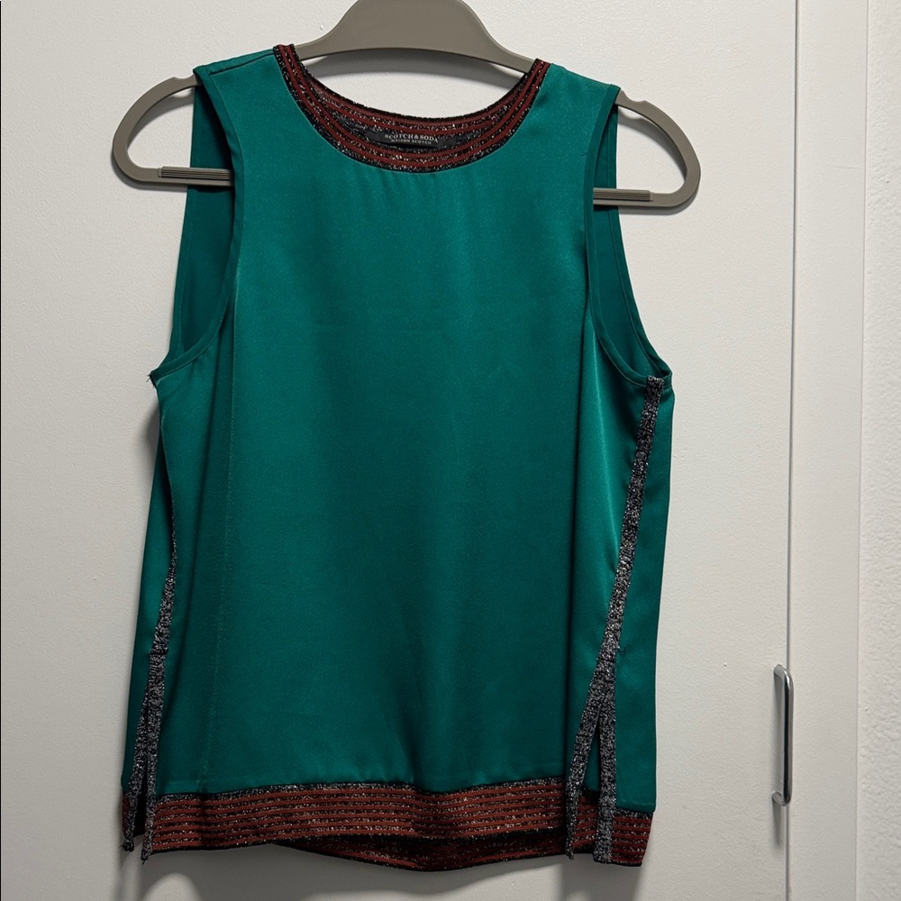 Scotch & Soda Sleeveless Teal and Maroon Women's Top